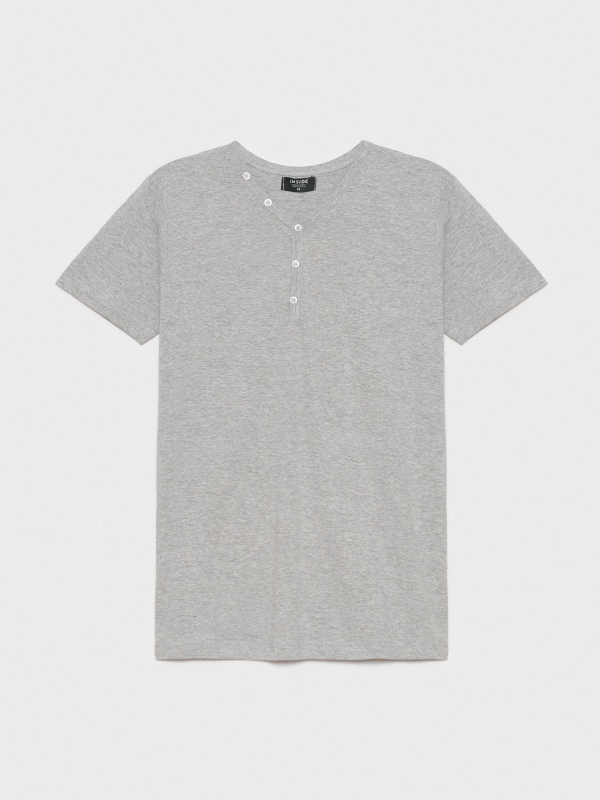  Basic T-shirt with baker's collar medium melange front view