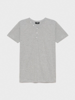 %Pto% Basic T-shirt with baker's collar medium melange front view