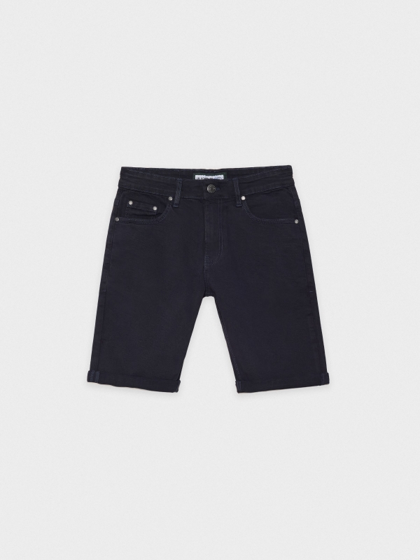  Coloured denim shorts blue front view