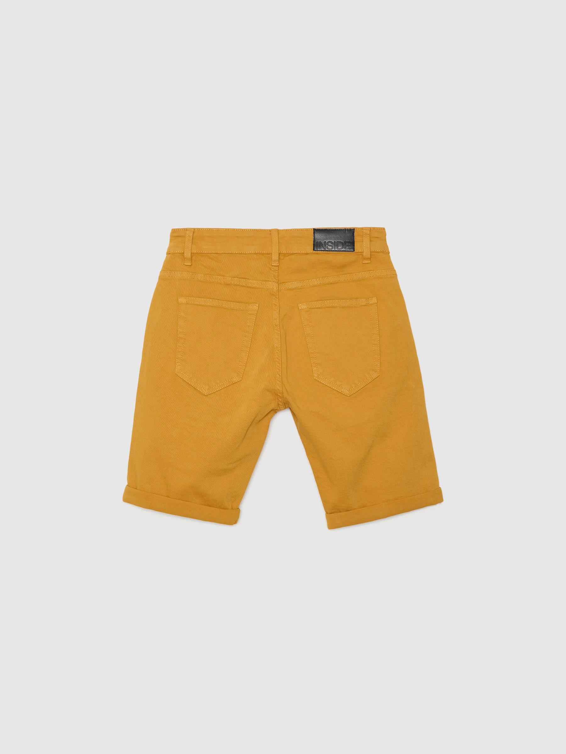Coloured denim shorts yellow middle front view