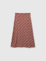 %Pto% Printed midi skirt sand front view