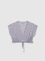 %Pto% Top flowers and starfish light blue front view