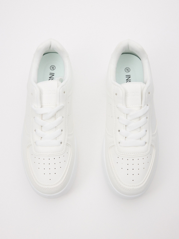 White platform low sneakers white zenithal view