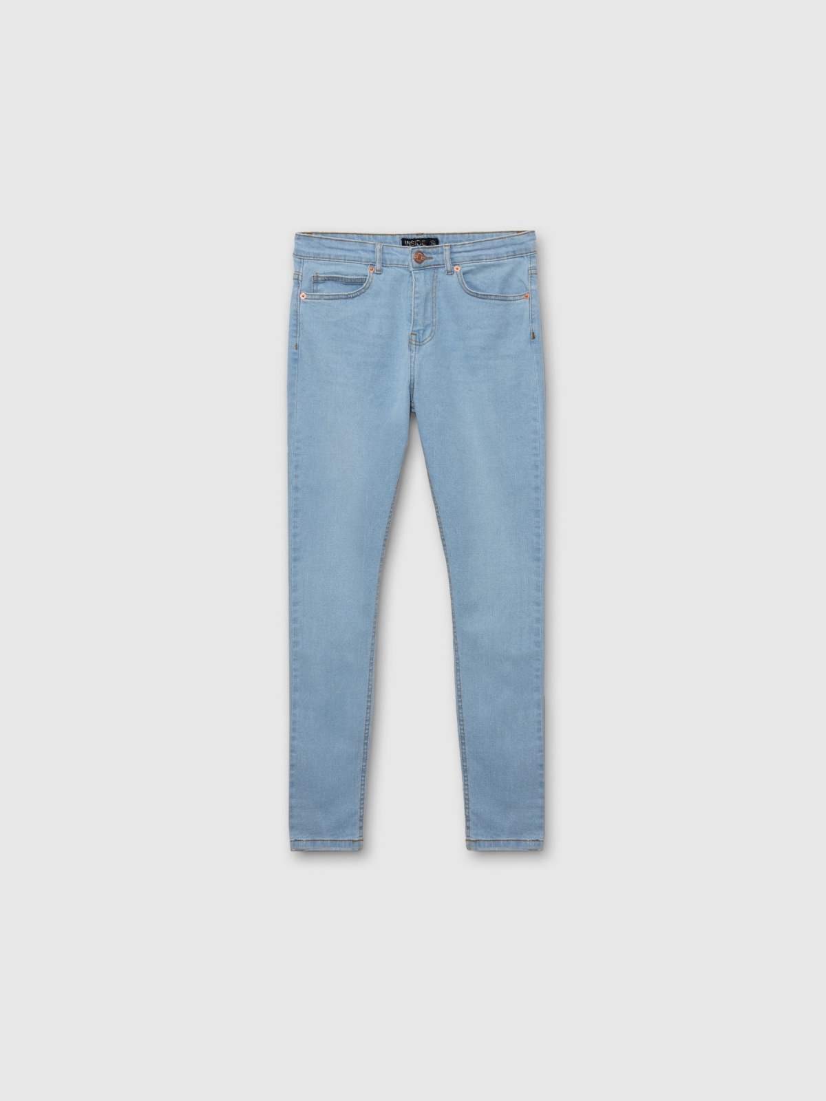 Mid-rise skinny jeans blue back view