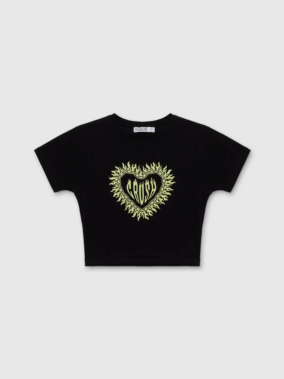  Short sleeve crop top Crush black front view