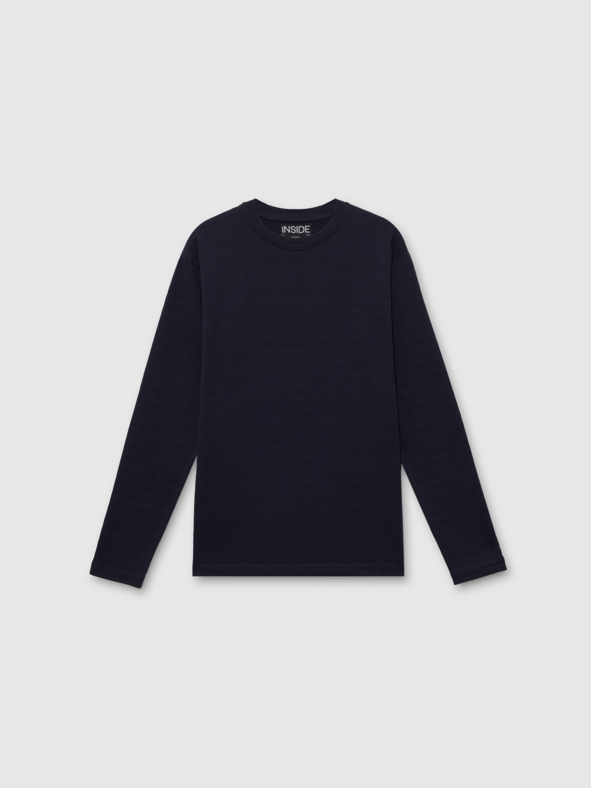  Long sleeve striped texture shirt navy front view