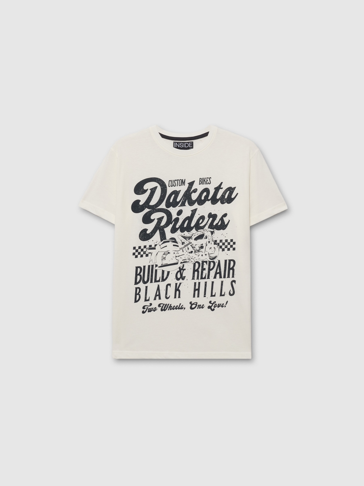  Dakota riders short sleeve t-shirt off white front view