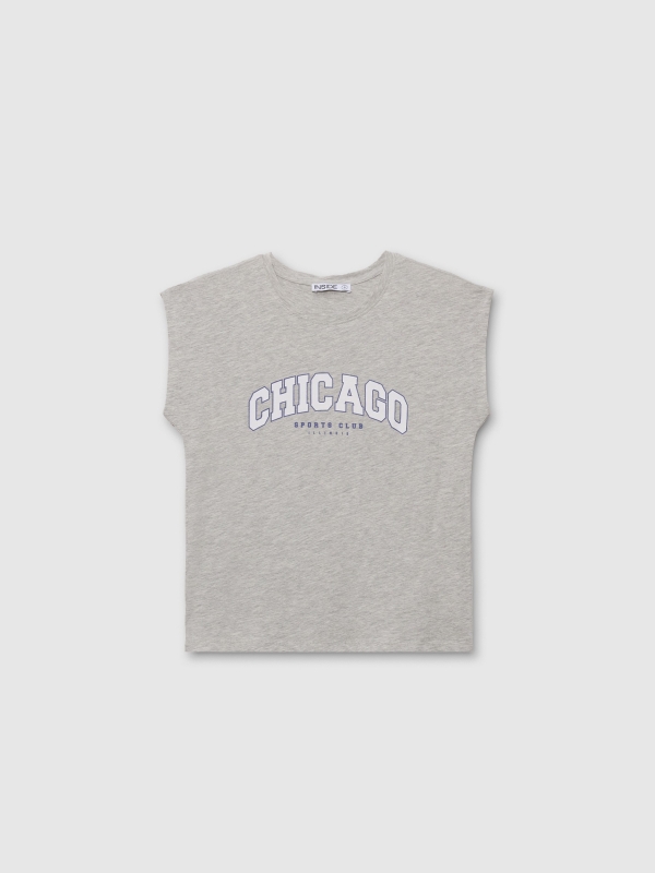  Camiseta de manga curta Chicago melange meio vista frontal