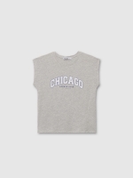 %Pto% Camiseta de manga curta Chicago melange meio vista frontal