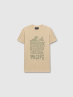 %Pto% Short sleeve Nature t-shirt sand front view