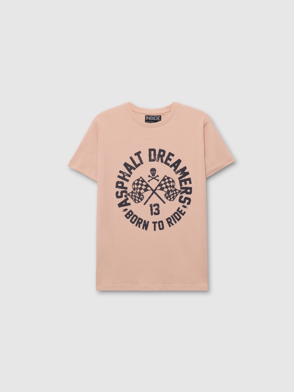  Camiseta de manga curta Asphalt dreamers rosa nude vista frontal