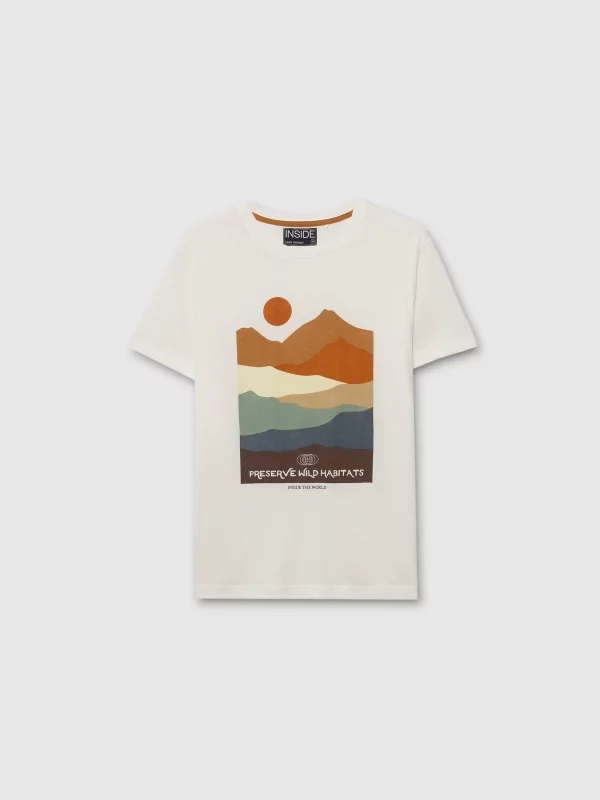  Camiseta de manga corta Wild Habitat blanco roto vista frontal