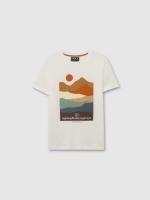 %Pto% Camiseta de manga corta Wild Habitat blanco roto vista frontal