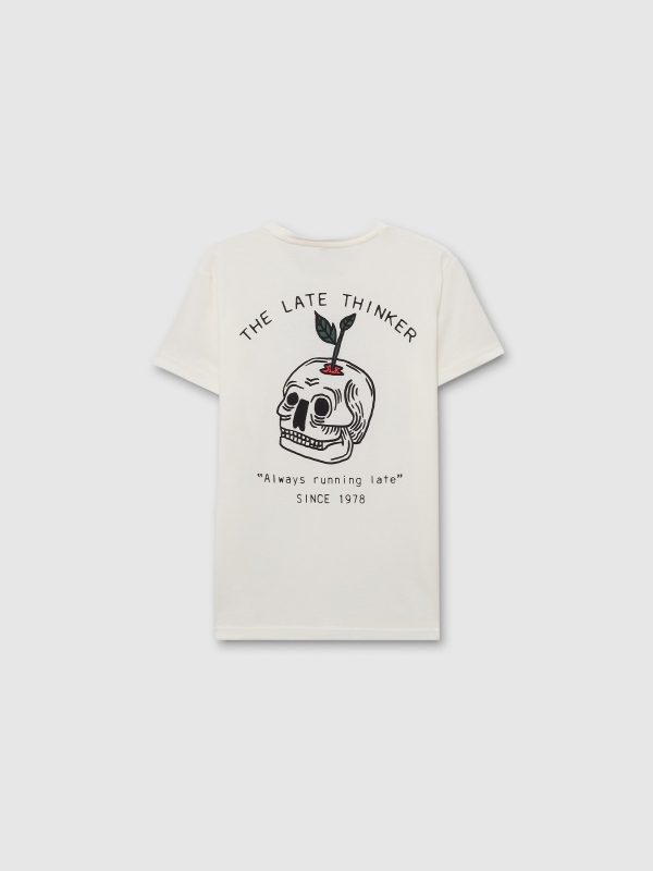  Camiseta de manga curta The late thinker off white vista frontal