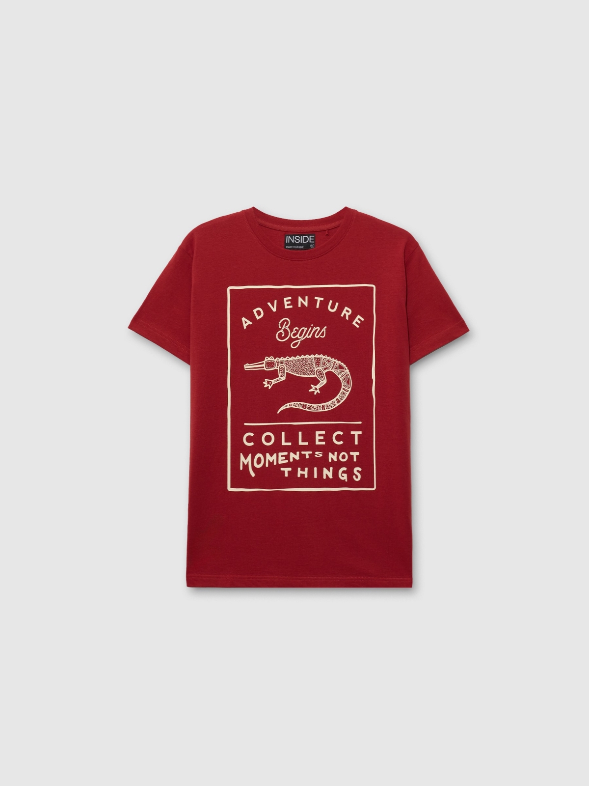  Short sleeve t-shirt Collect moments brick red front view