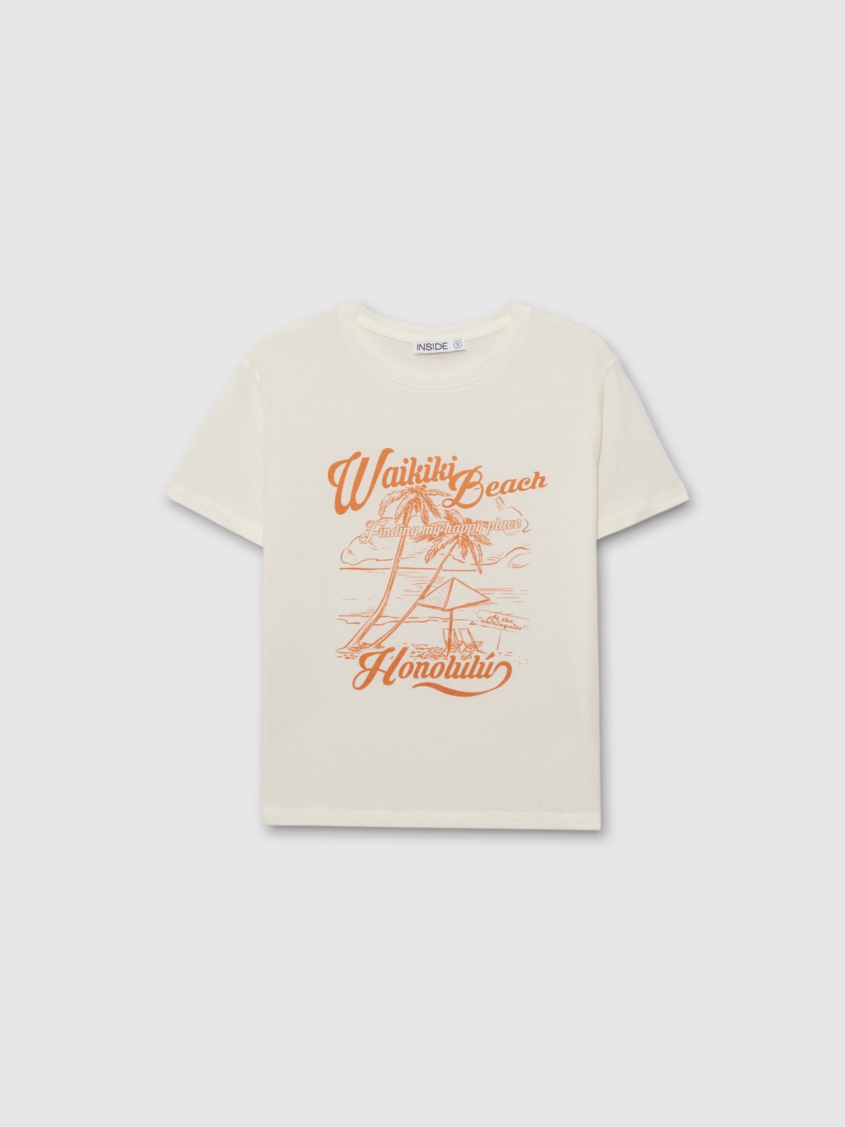  Camiseta manga curta Waikiki off white vista frontal