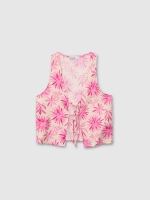 %Pto% Blusa sin mangas lazos beige vista frontal