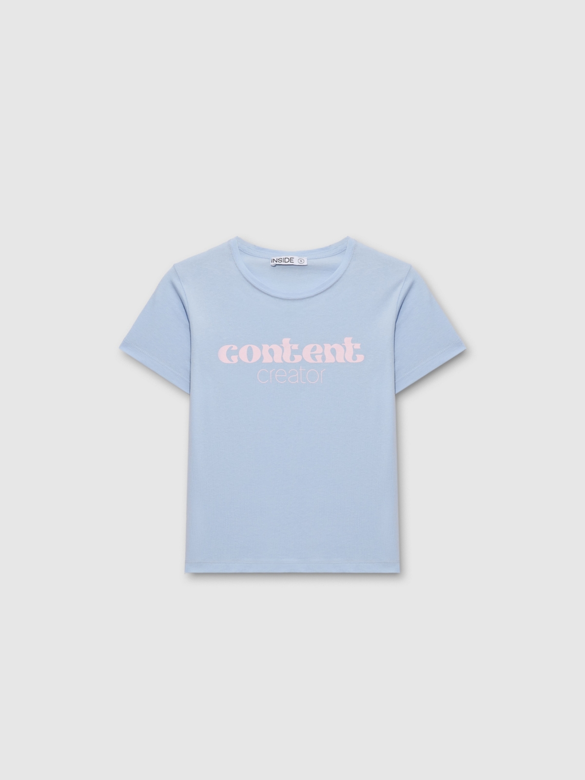  Short sleeve crop top Content Creator light blue front view