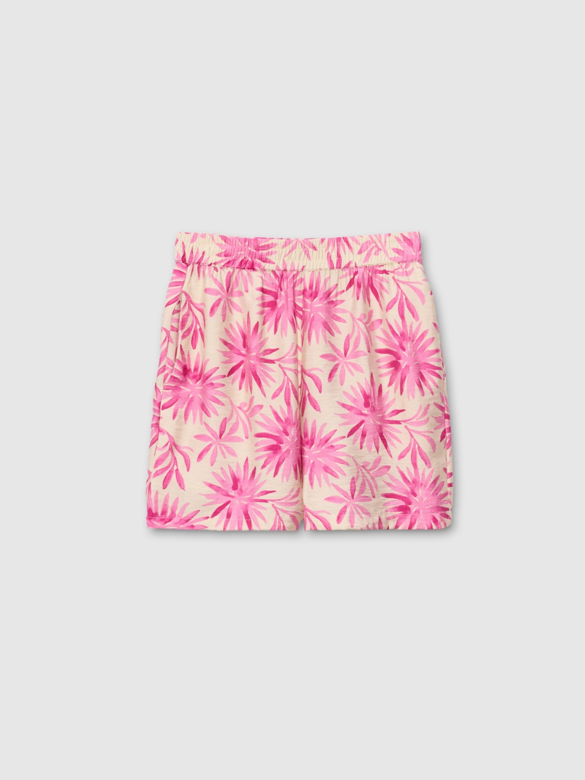  Short fluido estampado bege vista frontal