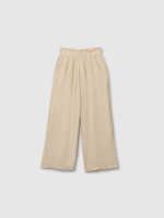 %Pto% Calça fluida areia areia vista frontal