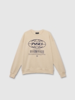 %Pto% Sudadera sin capucha felpa arena vista frontal