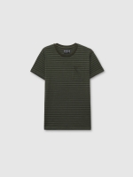 %Pto% Camiseta manga corta rayas verde verde oscuro vista frontal