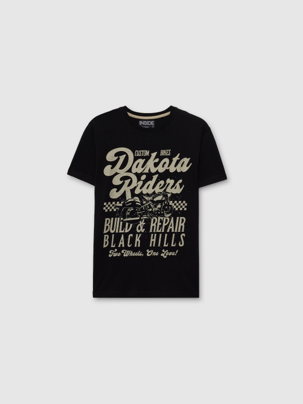  Dakota riders short sleeve t-shirt black front view