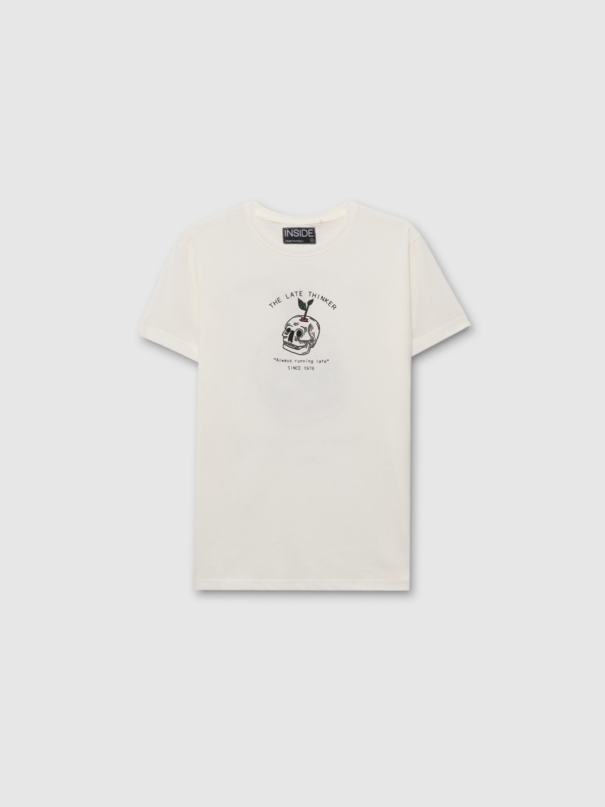 Camiseta de manga curta The late thinker off white vista traseira