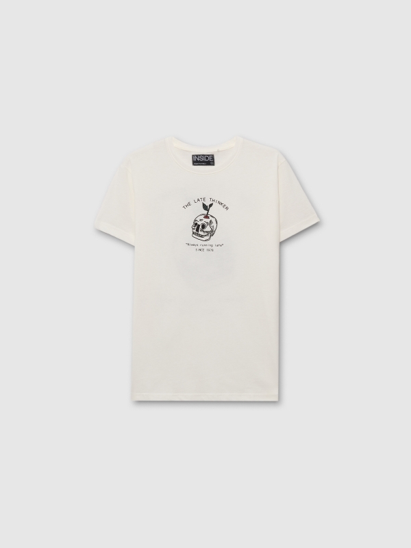 Camiseta de manga curta The late thinker off white vista traseira