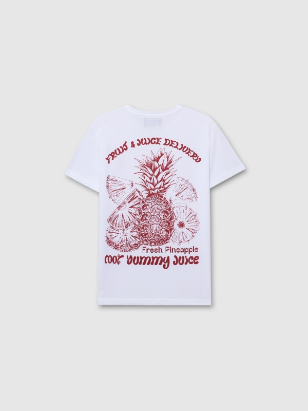 Camiseta de manga curta Pineapple branco vista traseira