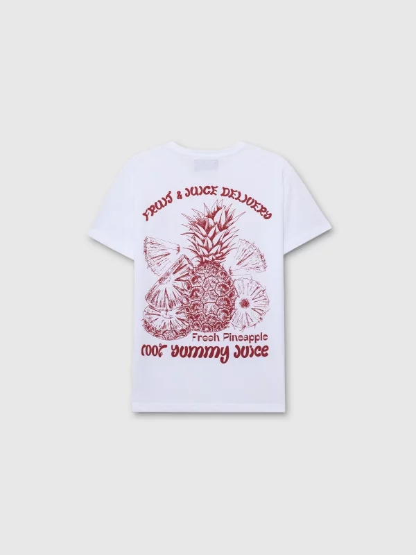 Camiseta manga corta Pineapple blanco vista trasera