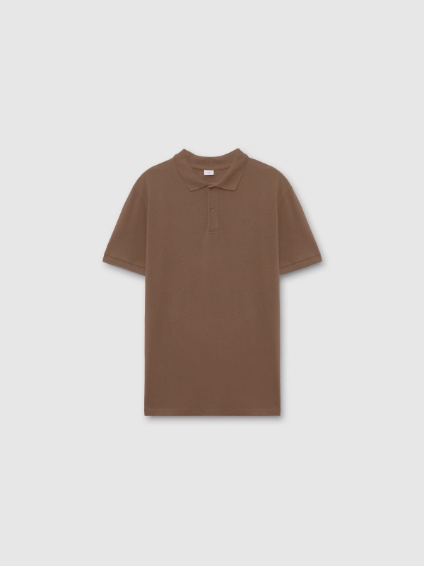  Polo marrom vista frontal