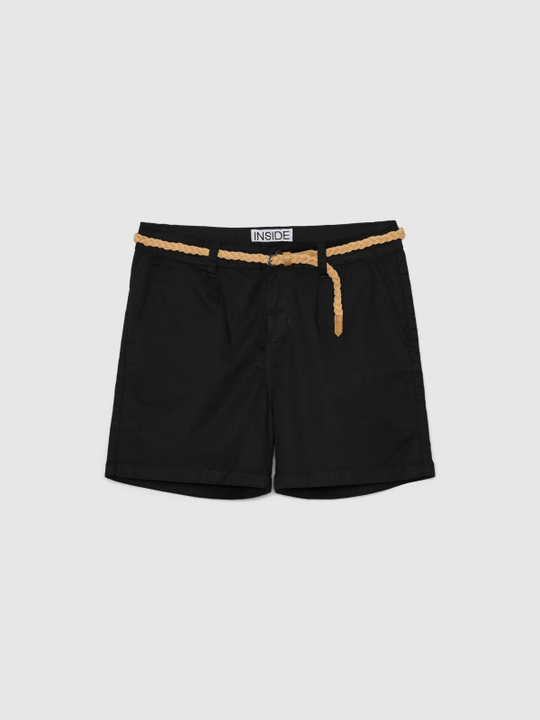  Bermudas com cinto preto