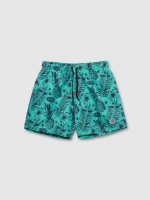 %Pto% Pineapple print swimsuit green front view