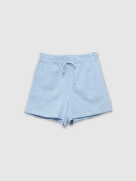 %Pto% Fluid linen shorts light blue front view