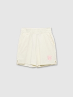 %Pto% Bermuda felpuda cintura alta off white vista frontal