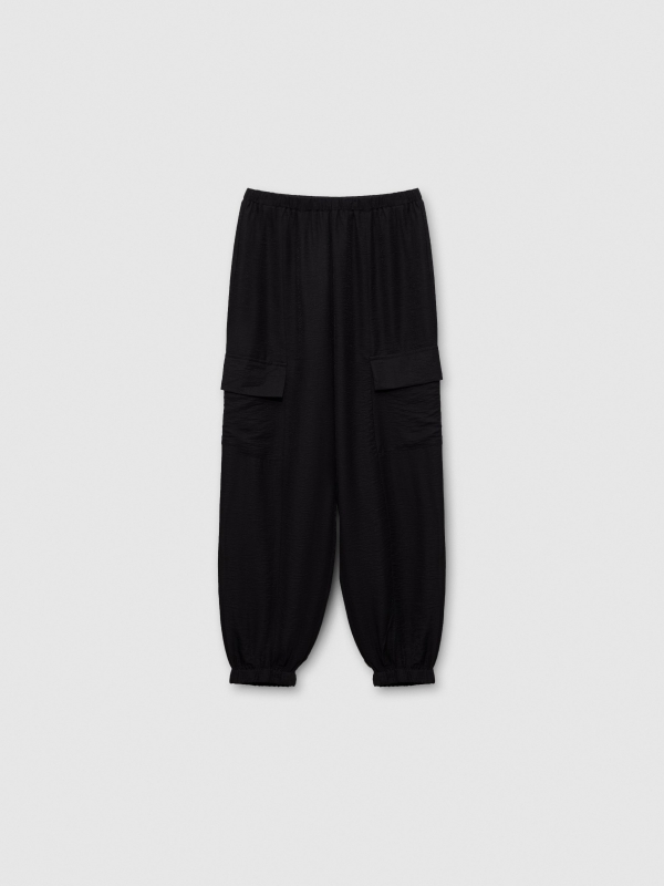  Calça cargo viscose preto vista frontal