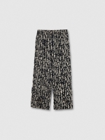 %Pto% Printed fluid pants black front view