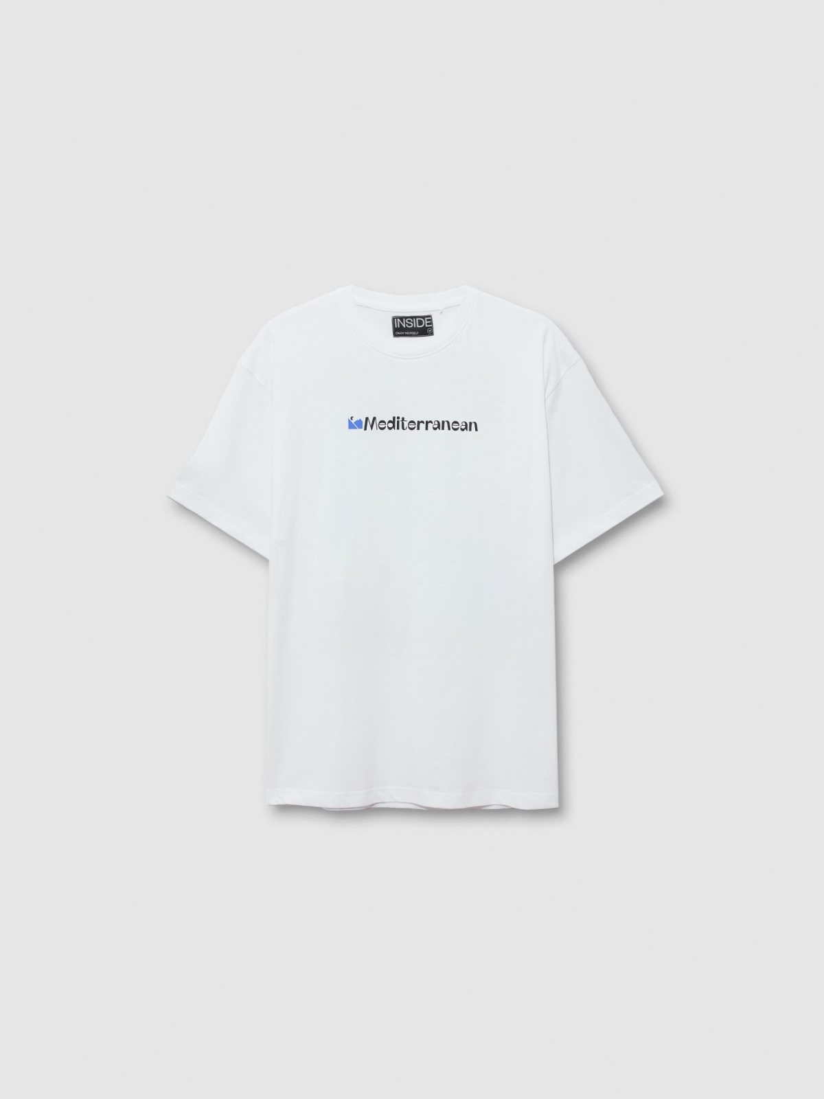  Camiseta Mediterrâneo branco vista frontal