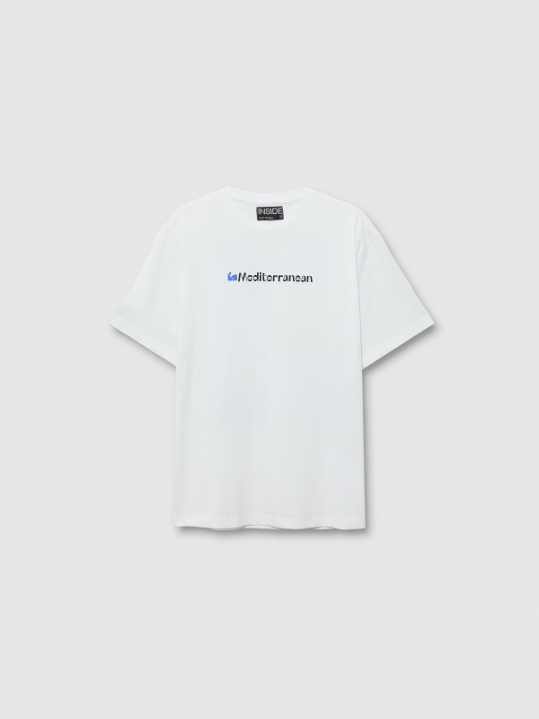  Camiseta Mediterrâneo branco vista frontal