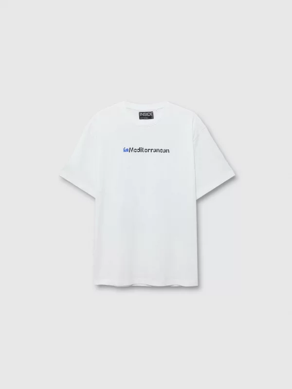  Camiseta Mediterrâneo branco vista frontal