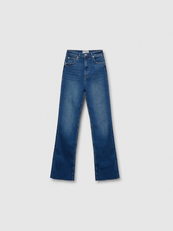  Dark blue flare jeans dark blue front view