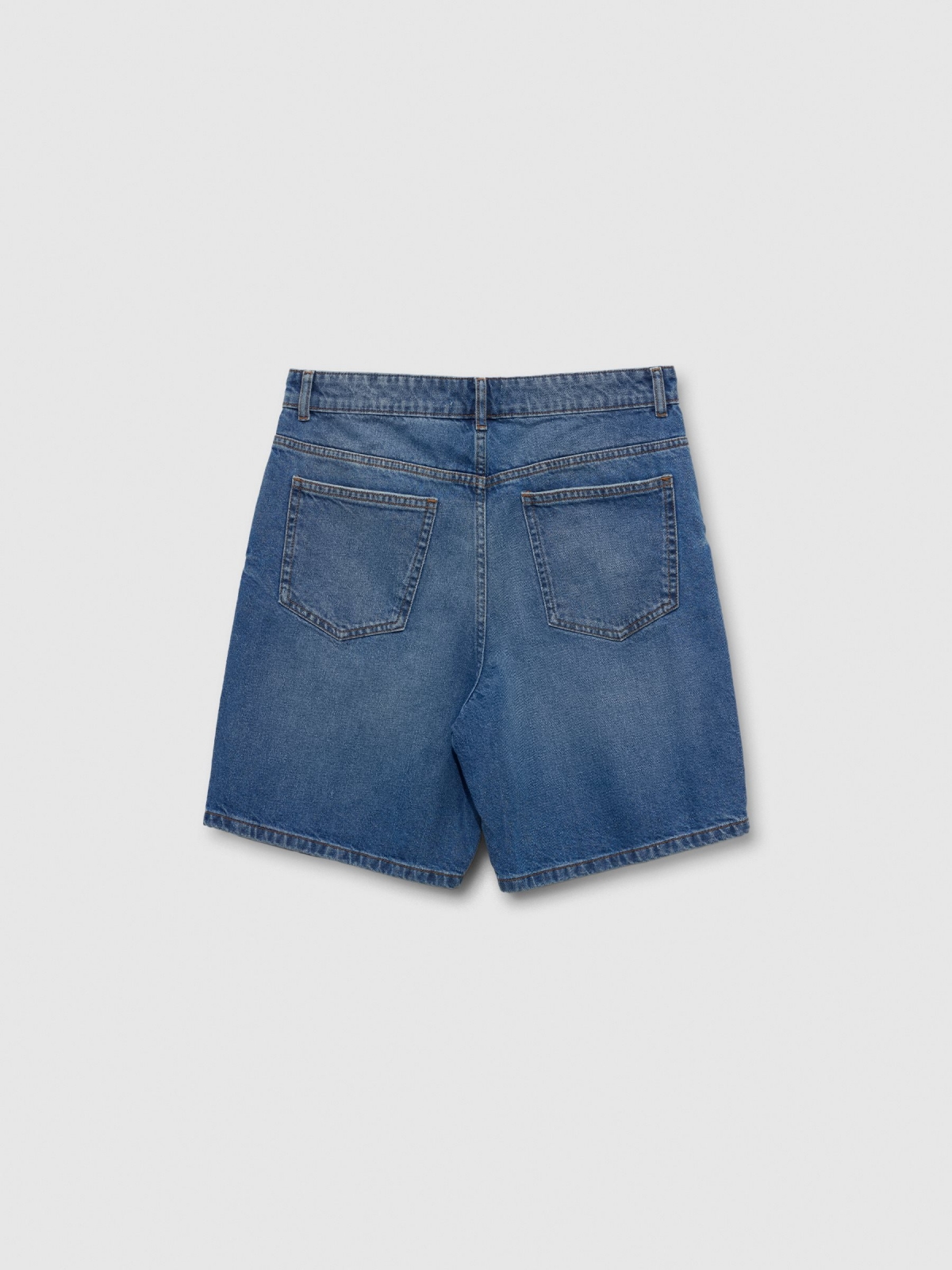 Bermudas denim straight azul vista trasera