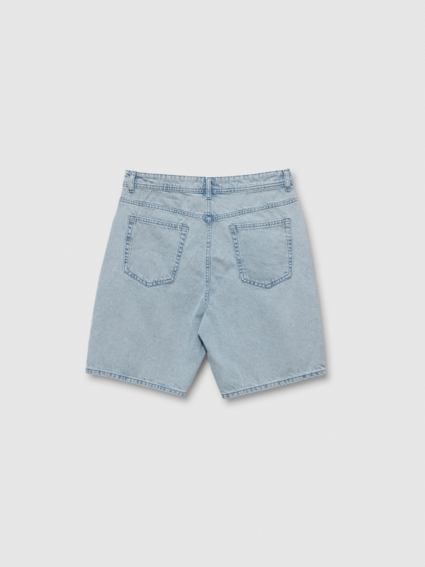 Bermuda denim regular azul vista trasera