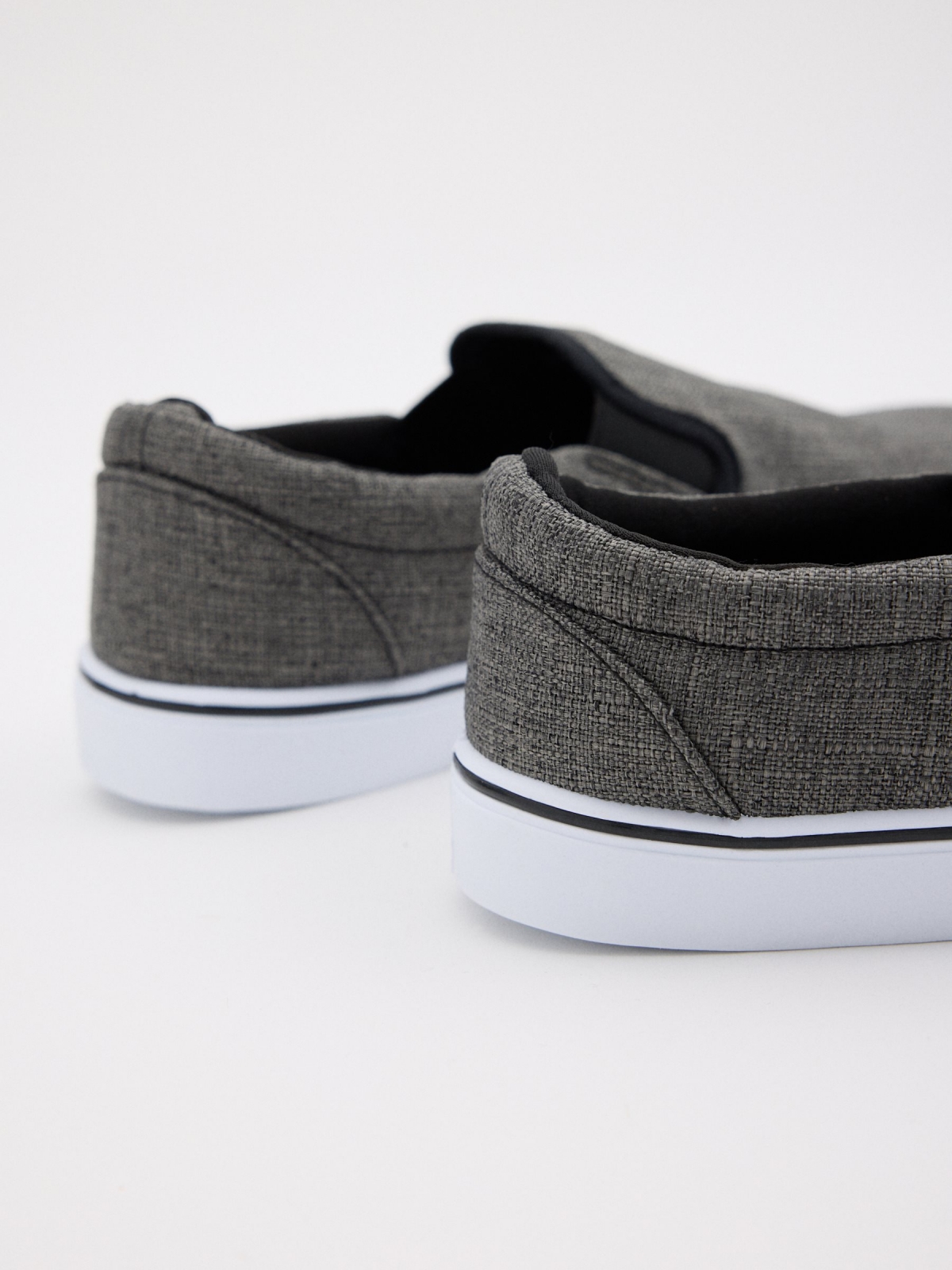 Combined canvas sneaker with elastics grey detail view