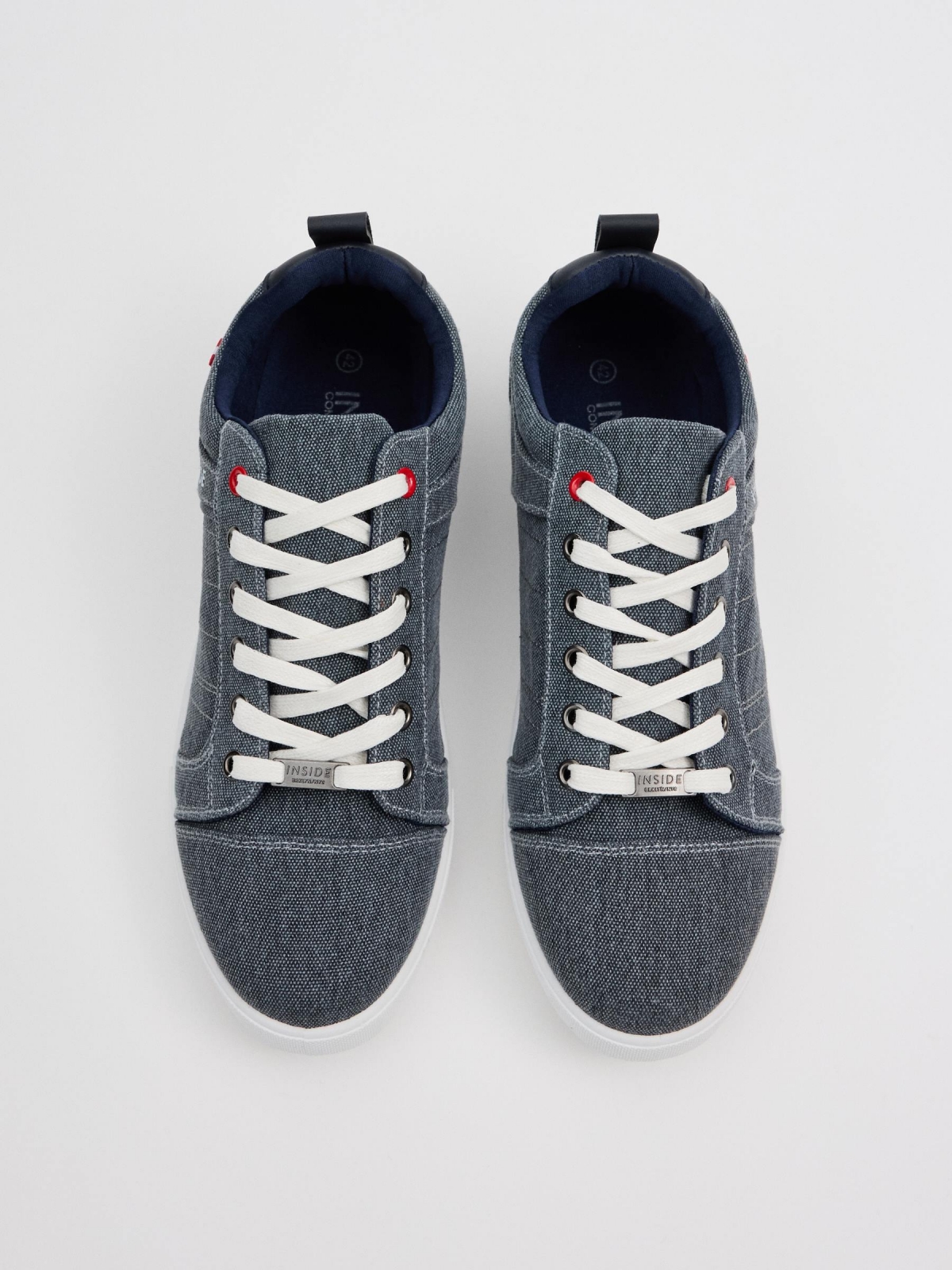 Steel blue canvas sneakers steel blue zenithal view