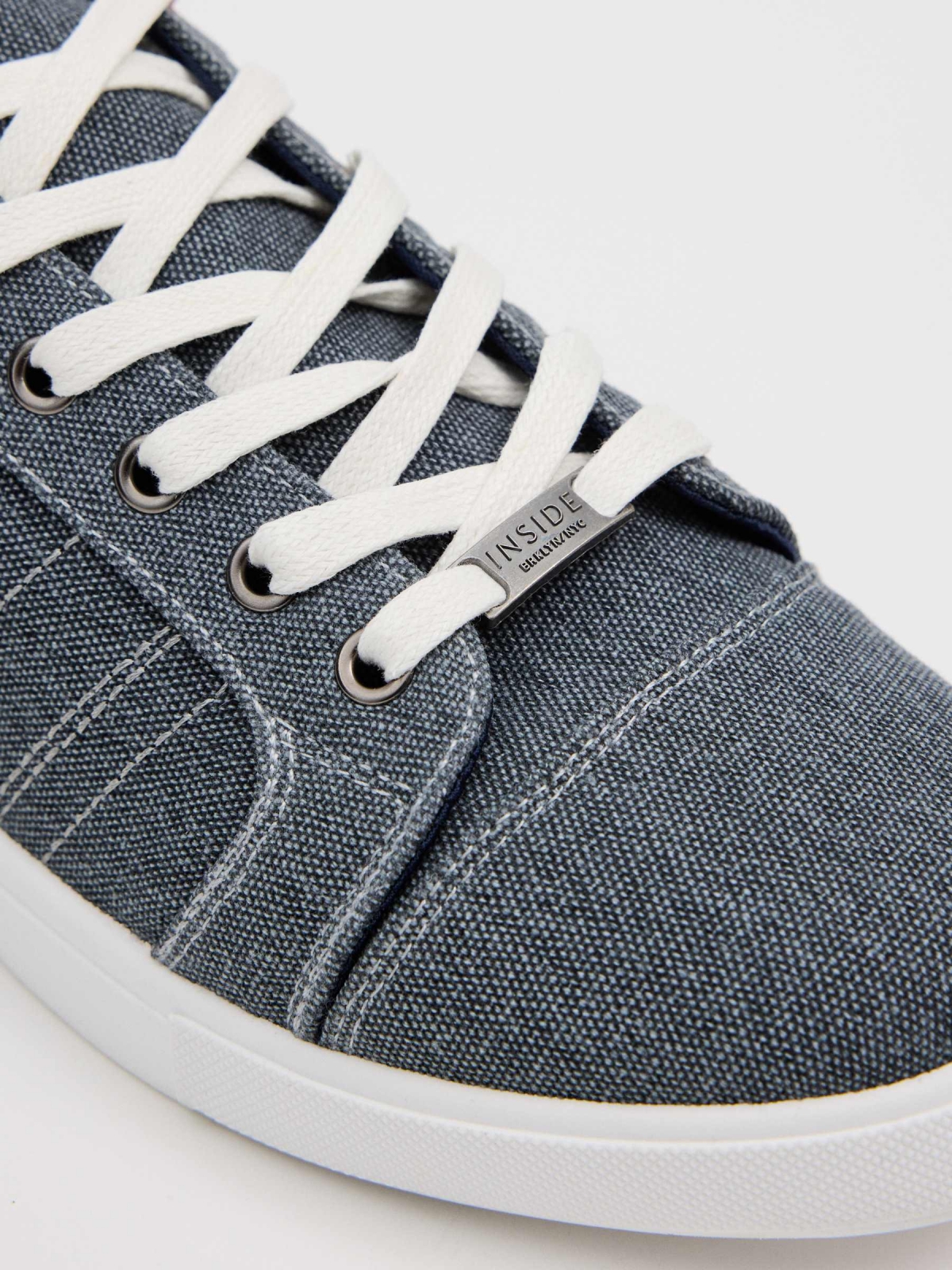 Steel blue canvas sneakers steel blue detail view