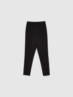 %Pto% High-waisted pleated trousers black front view