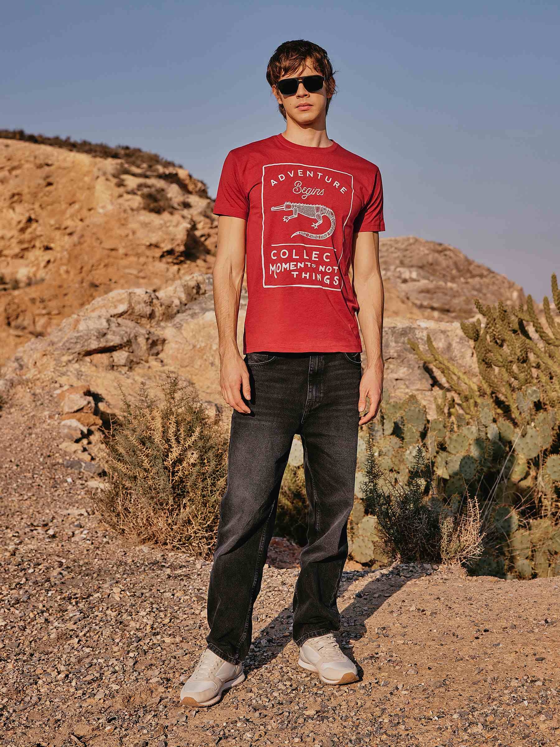 Black baggy jeans black general front view