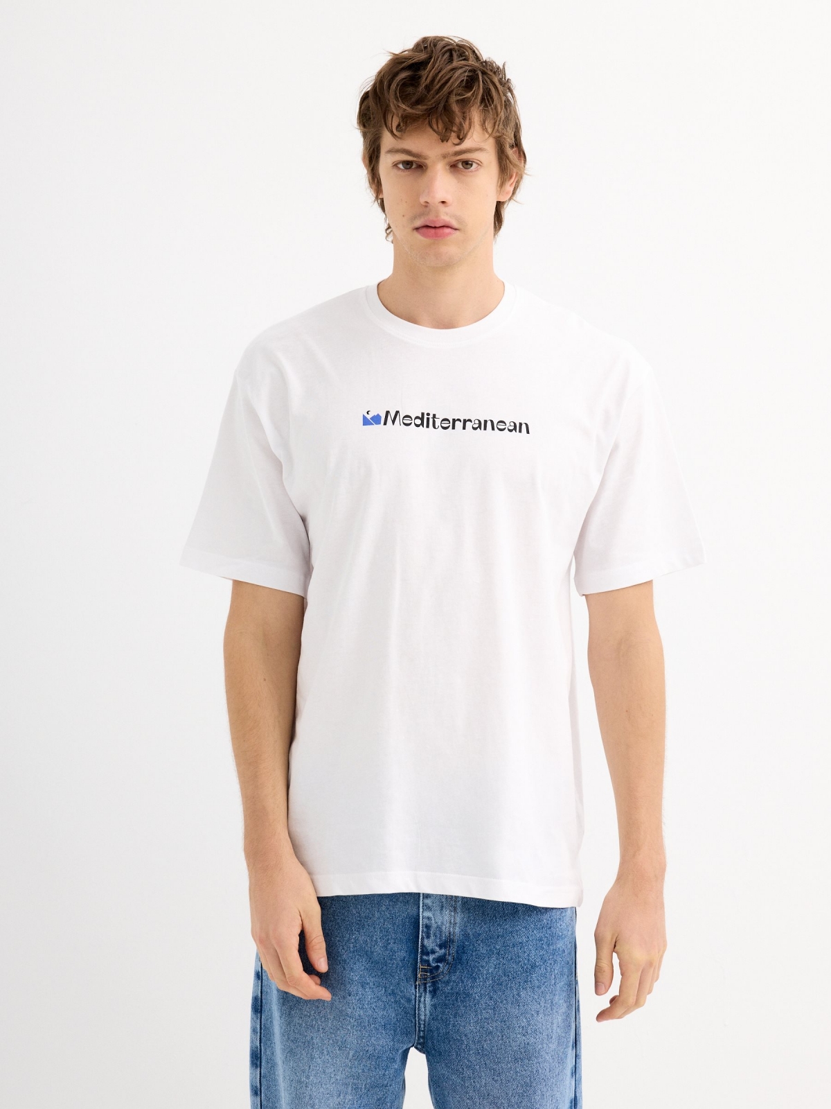 Mediterranean T-shirt white middle front view